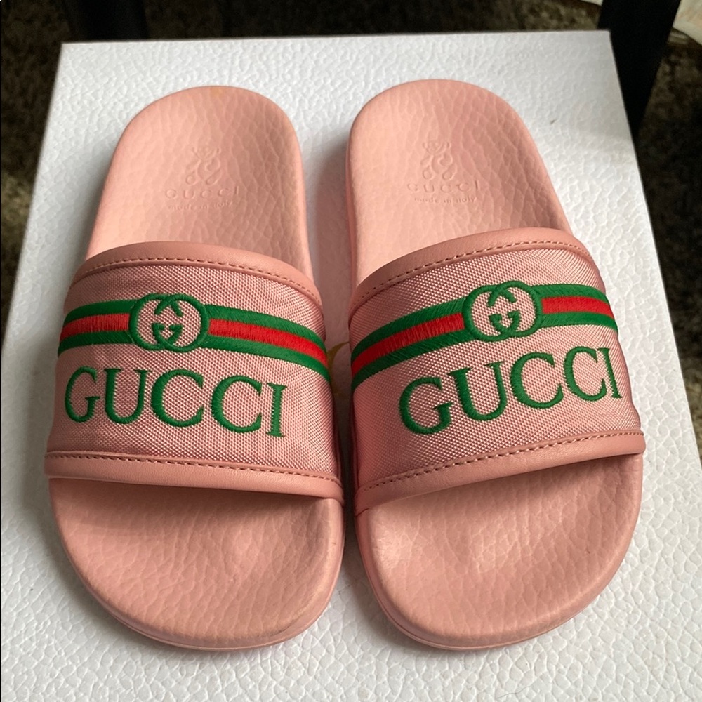 Gucci Pink Slide Sandals